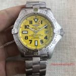 Breitling Watch Yellow Face Replica Avenger II Seawolf Stainless Steel Watch